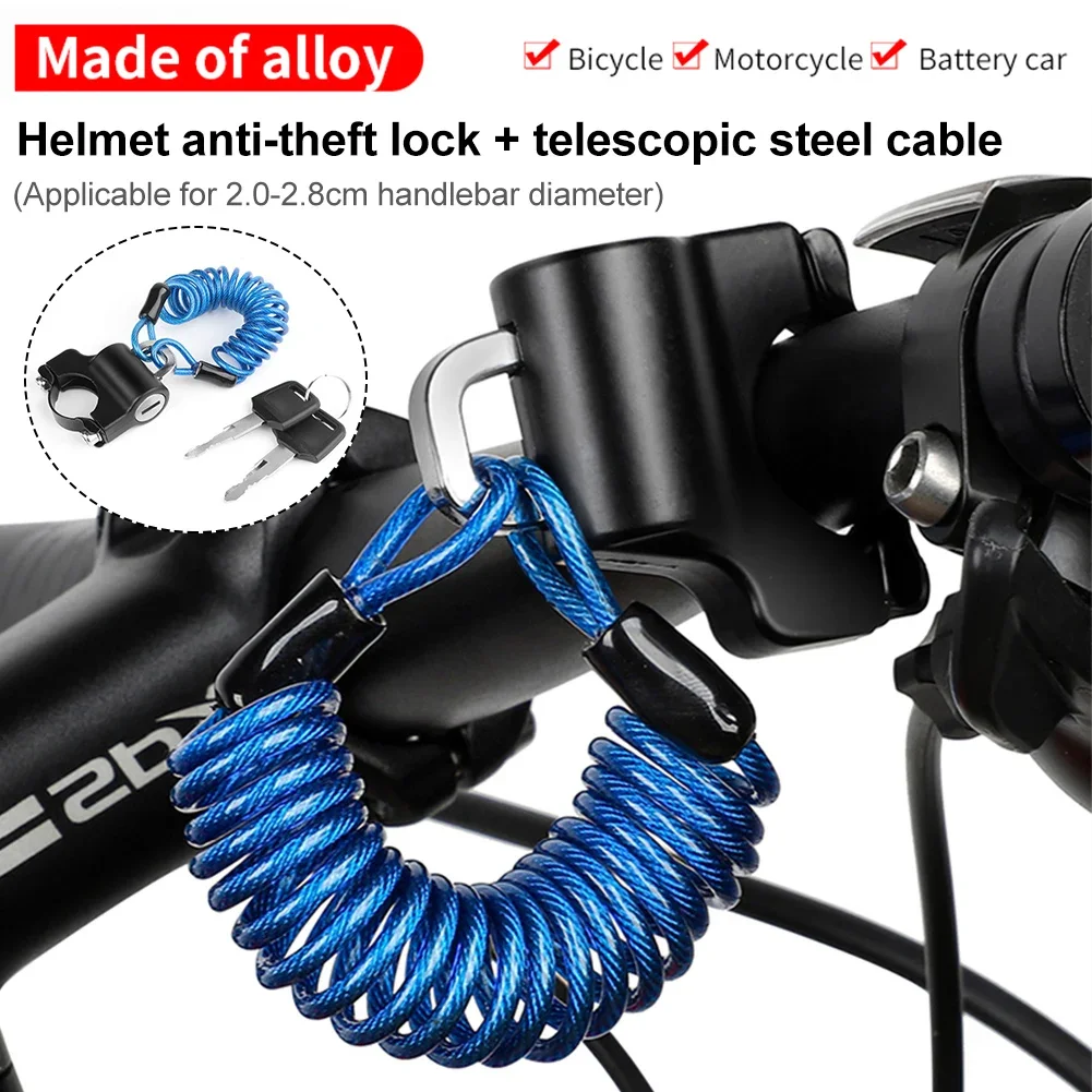 Bicycle Lock Mountain Bike Lock Anti-theft Portable Aluminum Alloy Security Steel Chain Motorcycle Helmet Lock Safety Padlock