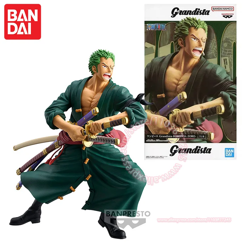 BANDAI BANPRESTO One Piece Roronoa Zoro Figure Toys Animation Peripheral Trend Model Children's Birthday Present Decoration