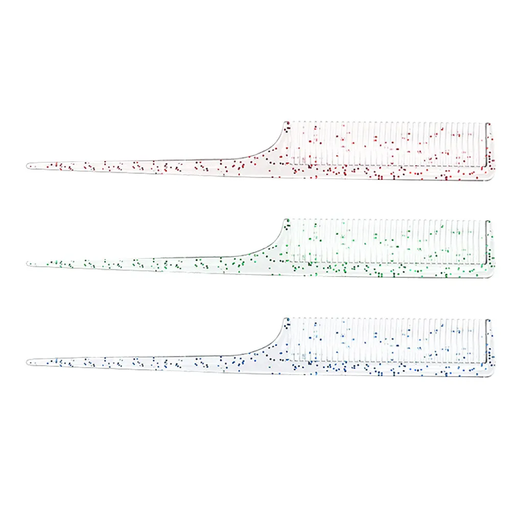 

3Pcs Rat Tail Comb Plastic Hair Parting Comb with Pick End for Styling Braiding Highlighting Coloring Salon Barber Home Use