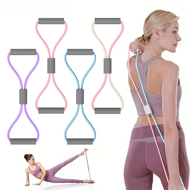Yoga Resistance Bands Elastic Band Sports Exercise Puller 8-shaped ...