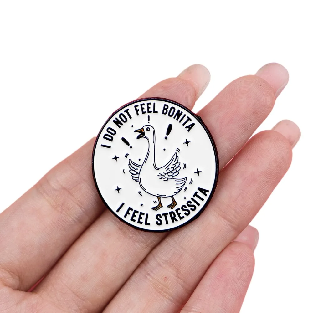 Funny Animal Enamel Pin Cat Coffee Crow Shrimp Goose Brooch Lapel Pins Backpack Badge DIY Clothing Decor Accessory Metal Jewelry