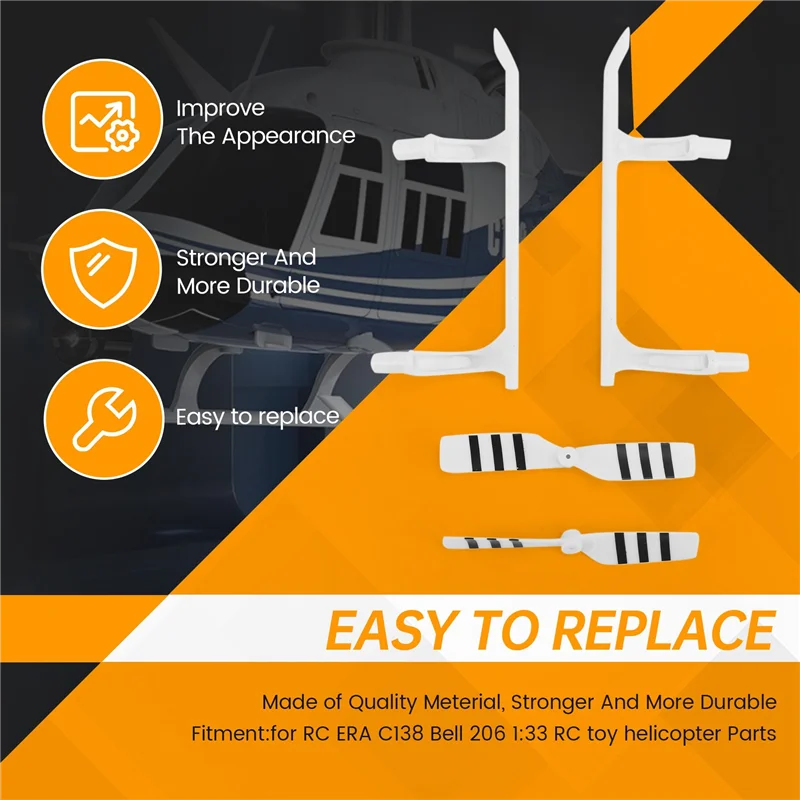 【Найвичайшая цена!】2X RC Toy Helicopter Upgrade C138 Ходовая часть и хвостовой ротор Комплект для RC ERA C138 Bell 206 1:33 RC Toy Helicopter
