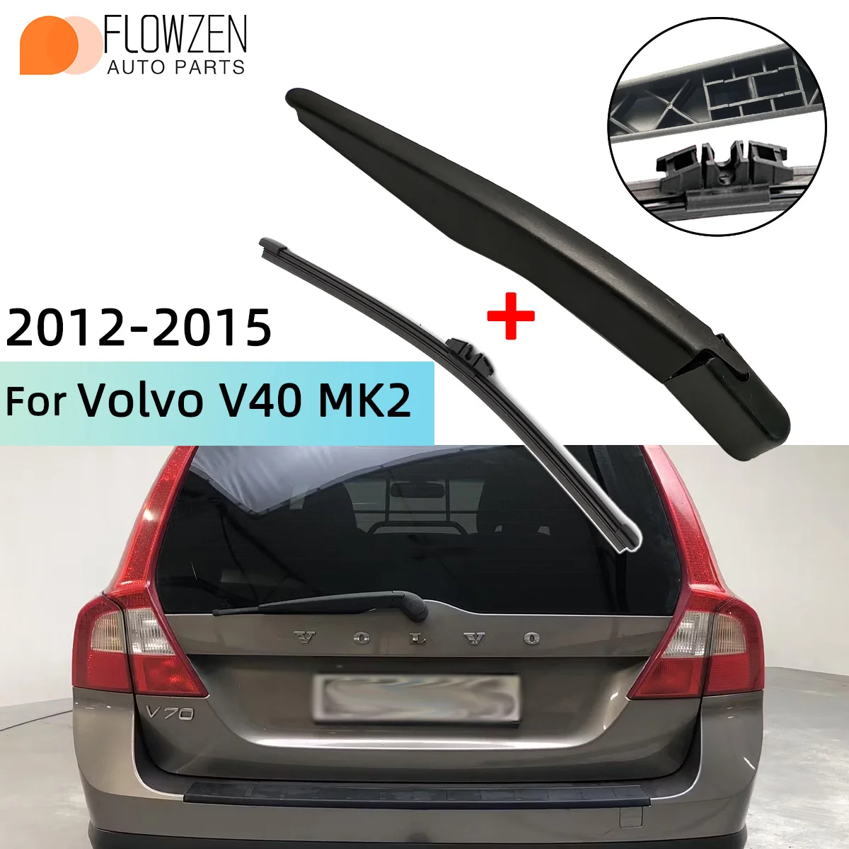 Passt Für Volvo V40 MK2 2012-2015 Hinten Scheibenwischerblatt Wischerarm Windschutzscheibe Scheibenwischer Bürsten Reinigung Zubehör