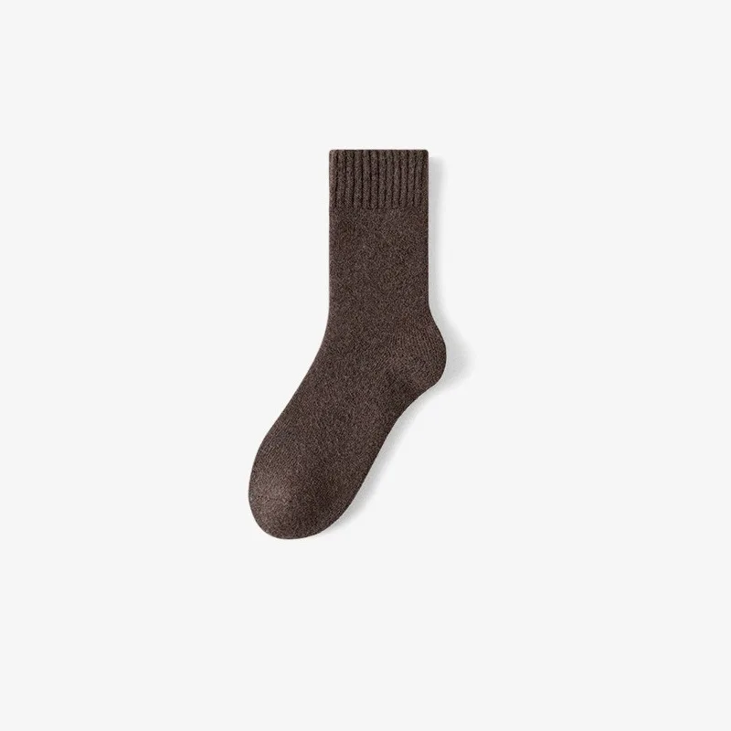 Chaussettes en laine pour hommes et femmes, chaussettes chaudes mi-mollet pour l'automne et l'hiver