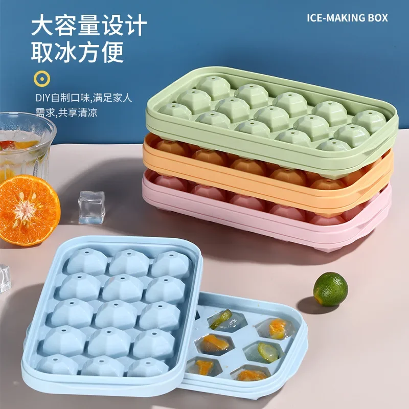 

Ice Cube Tray Mold witn Lid Ice Cream Mould Popsicle Making Chocolate Mold Storage Box Summer DIY Drink Cool Tea Milk Whiskey
