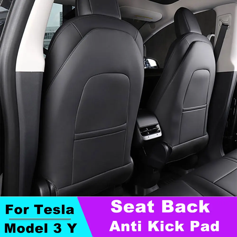 

Seat Back Car Anti Kick Pad Protector For Tesla Model 3 Y Interior Child Anti Dirty Leather Styling Accessories Decoration