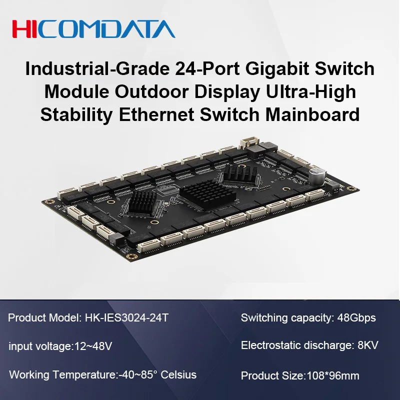 HICOMDATA Industrial-Grade 24-Port Gigabit Ethernet Switch PCBA Module High-Stability Ethernet Switch Mainboard Plug-and-Play