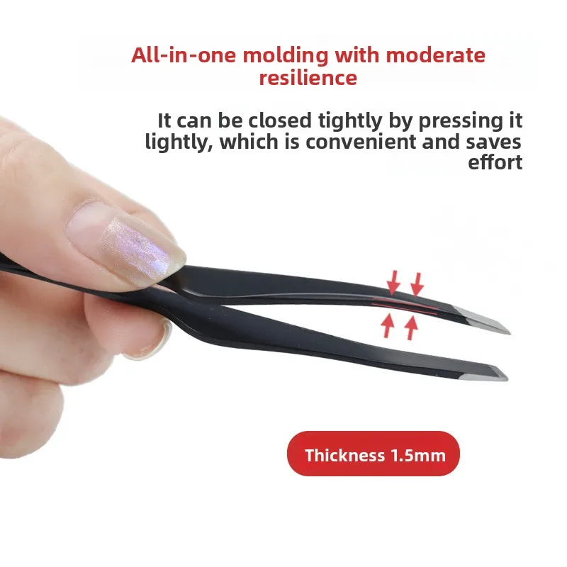 まつげ二重まぶたステッカーピンセットメイクアップツールステンレス鋼眉毛クリップ斜め先端脱毛ピンセット美容ツール