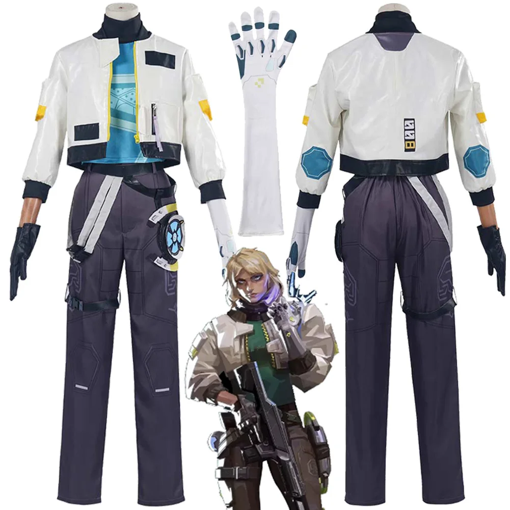 Deadlock Game Valorant Cosplay Costume Coat Pants Gloves Belt Prop Women Men Halloween Party Uniform Carniavl Roleplay Outfits