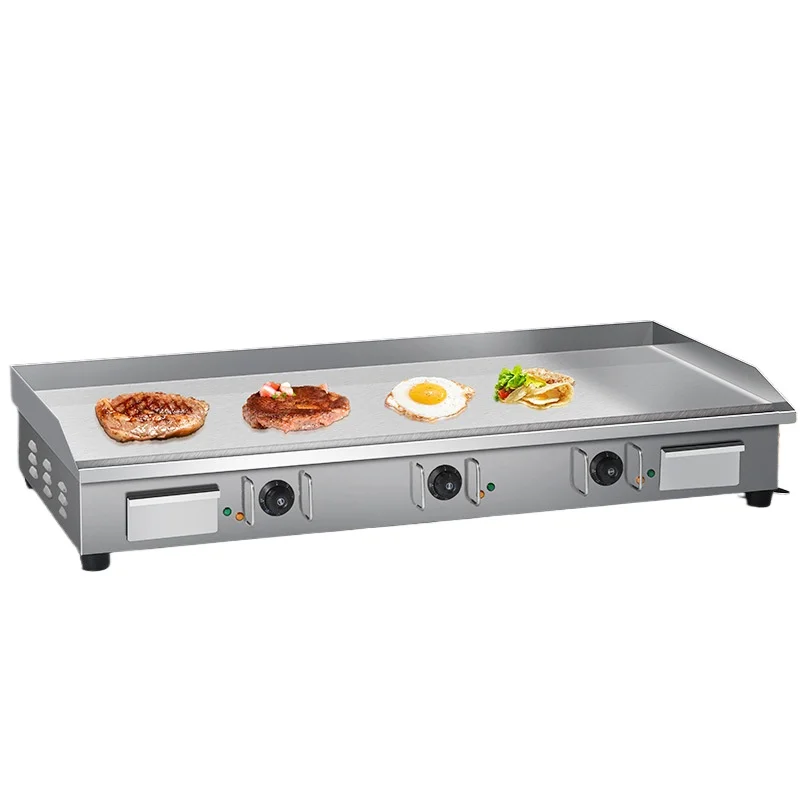 Commercial steak hamburger iron plate burning electric grilling stove pancake machine thickened grilling plate squid burning