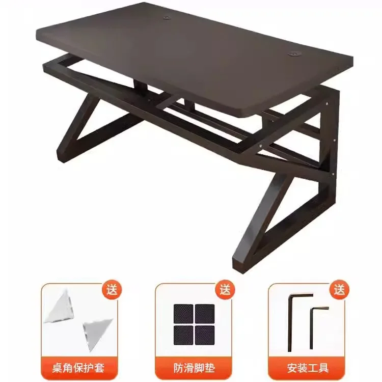 مكتب كمبيوتر من الخشب الصلب، مكتب مكتبي بسيط، طاولة طويلة، طاولة دراسة للطلاب، غرفة نوم منزلية، طاولة رياضية إلكترونية #5