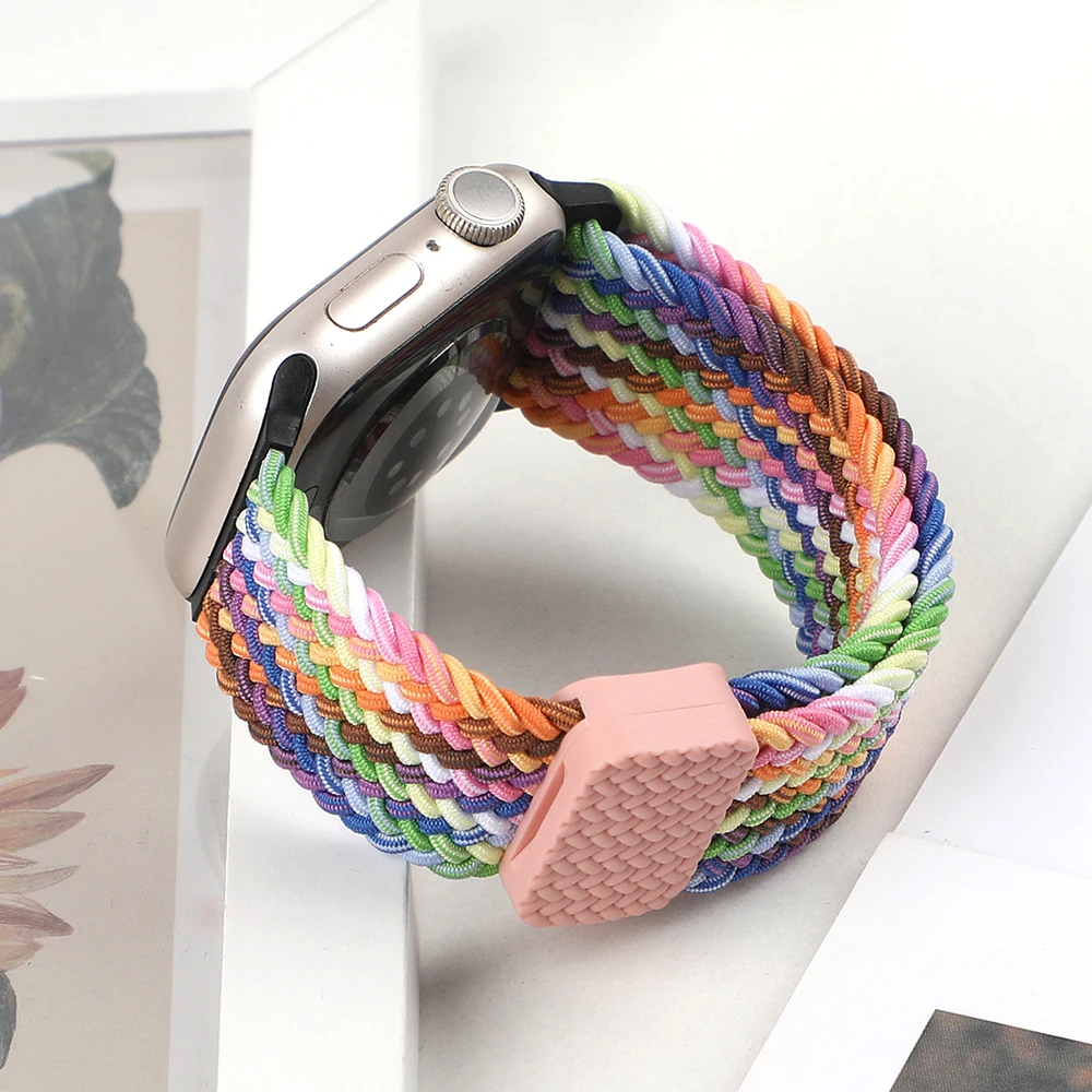 Braided Straps For Apple Watch Band 40mm 44mm 45mm 41mm 42mm 46mm 49mm 38mm Magnetic Bracelet iWatch Series 10 se 7 8 9 Ultra 2