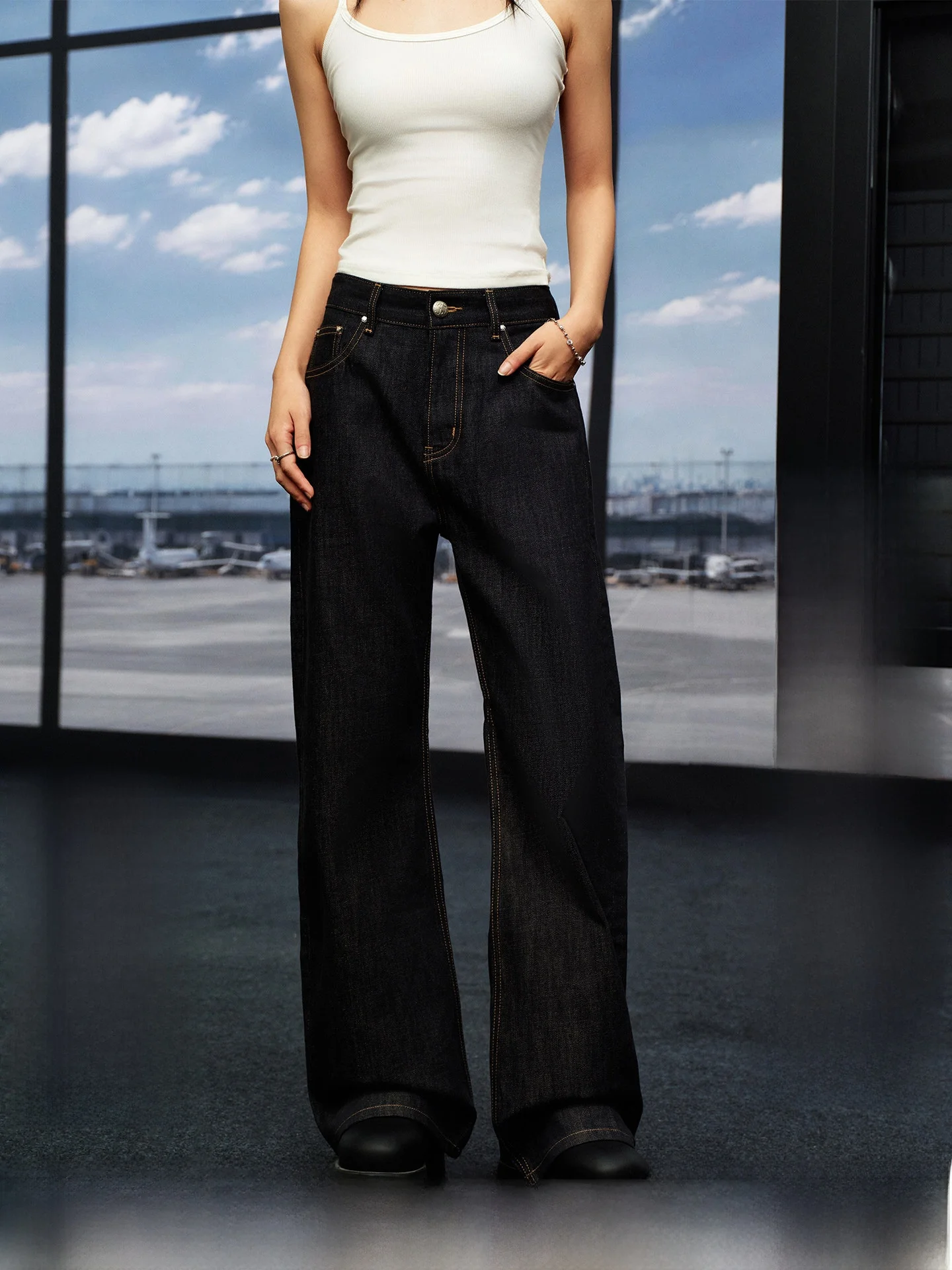 STK SmallTownKid Basic Straight Leg Original Denim Jeans Versatile Casual Trendy Simple Men's Jeans Cotton 100% Comfortable B...