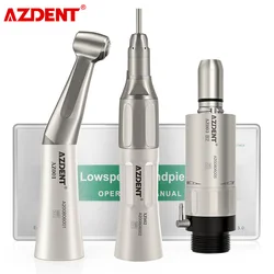 AZDENT Dental niska prędkość rękojeść zestaw kątnica prosto silnik powietrza 2/4 otwory e-type uchwyt wciskany do 2.35mm Bur