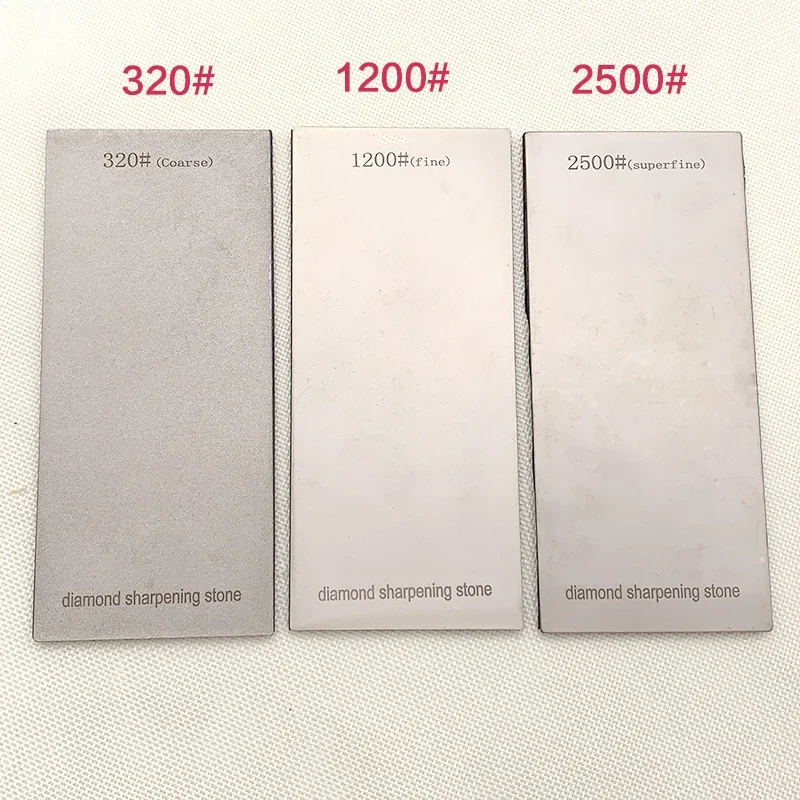 

Diamond Sharpening Stone for Kitchen Knife, Apex Edge Blade, Mirror Reflection Whetstone Bar, Non-Slip Base 320/1200/2500