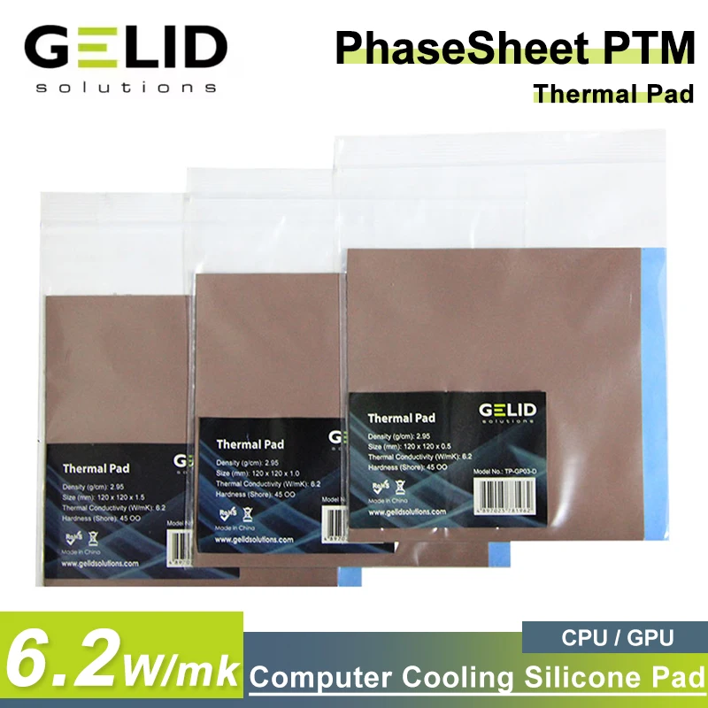 

GELID TP-GP03 Термопрокладка 6,2 Вт/MK CPU/GPU Графическая материнская плата Силиконовая смазочная прокладка Рассеивание тепла Термопаста