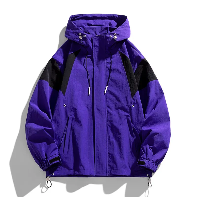 M-8XL Outdoor Oversized Windproof Waterproof Jacket Men Clothing Large Size Zipper Sweatshirt Loose Cargo Jacket Hooded Coats