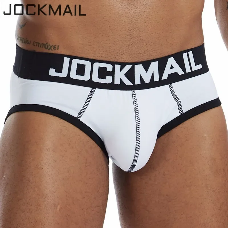 JOCKMAIL-ropa interior Sexy Gay para hombre, Calzoncillos Cuecas de algodón transpirable con bolsa convexa en U, pantalones cortos