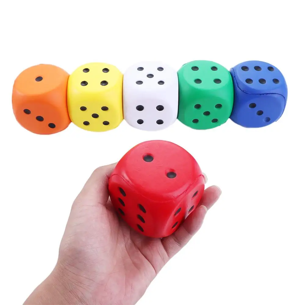 for Children Cognitive Solid Color Length 6cm Big Dice Elastic Toys Squeeze Anti Stress Sponge Dice Point Dice Pressure Relief