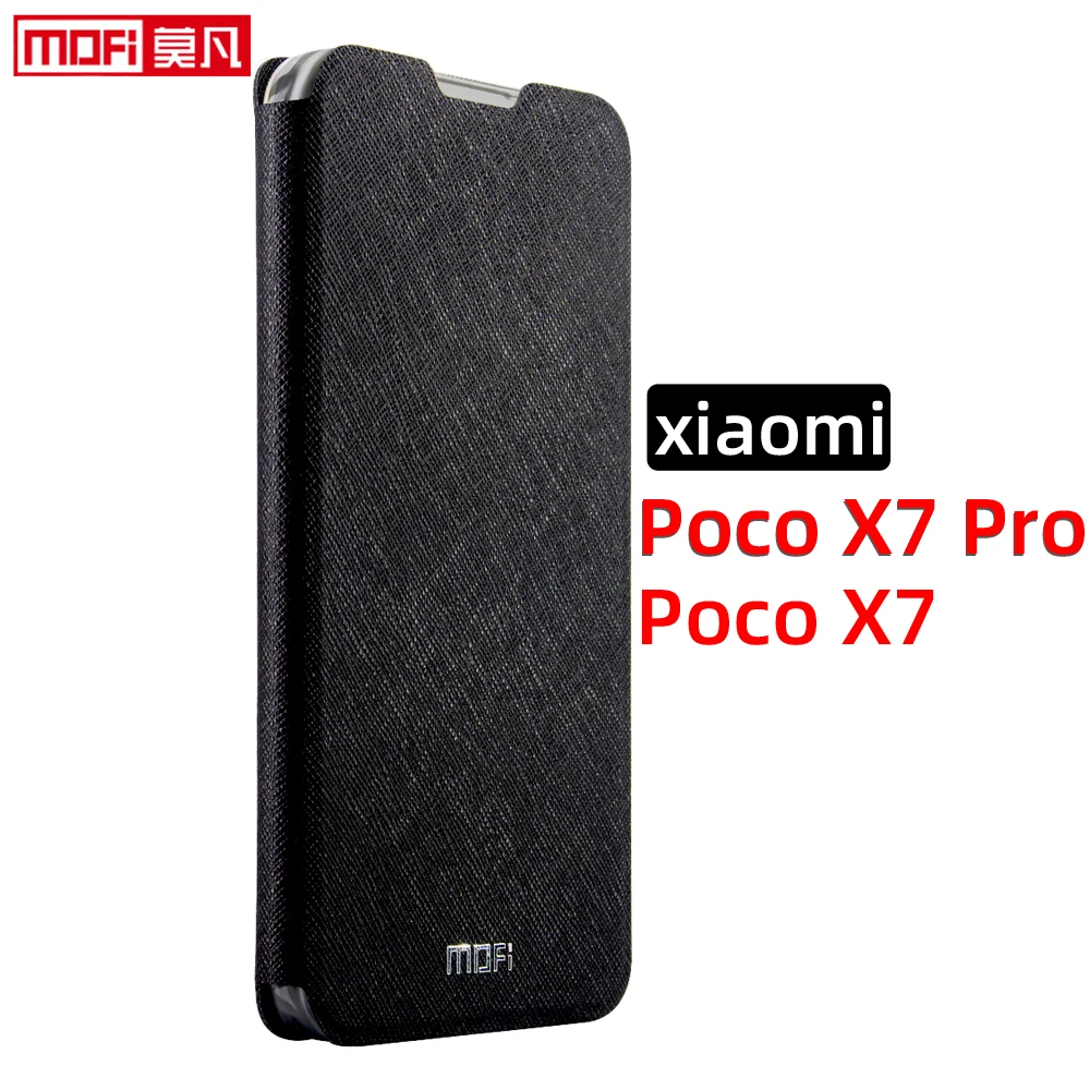 

флип-чехол для xiaomi poco x7 pro, чехол poco x7, роскошная кожаная подставка, силиконовая задняя книга, ТПУ, защита, полное покрытие