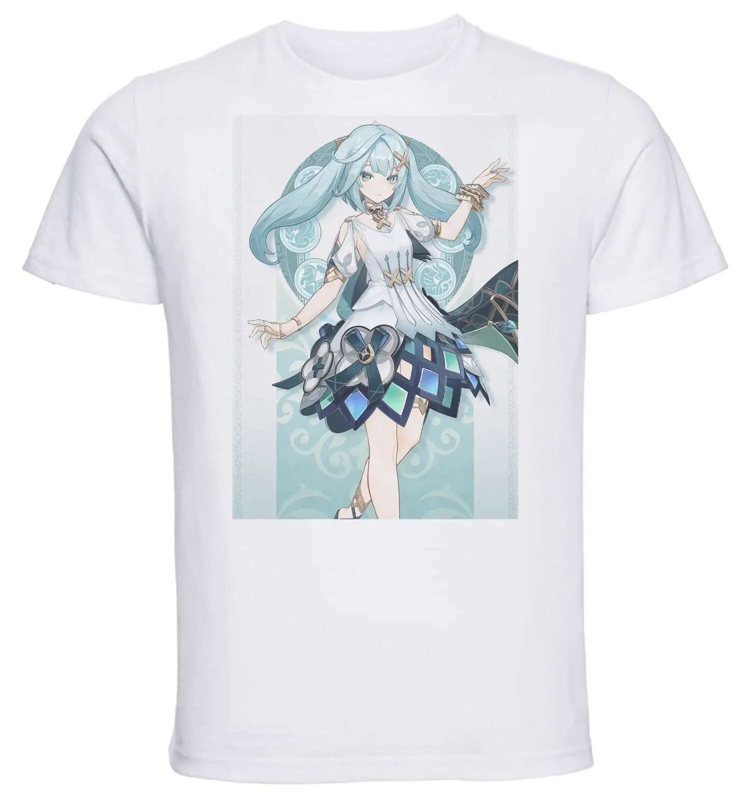 Unisex White Video Game T-Shirt - Genshin Impact - Faruzan-