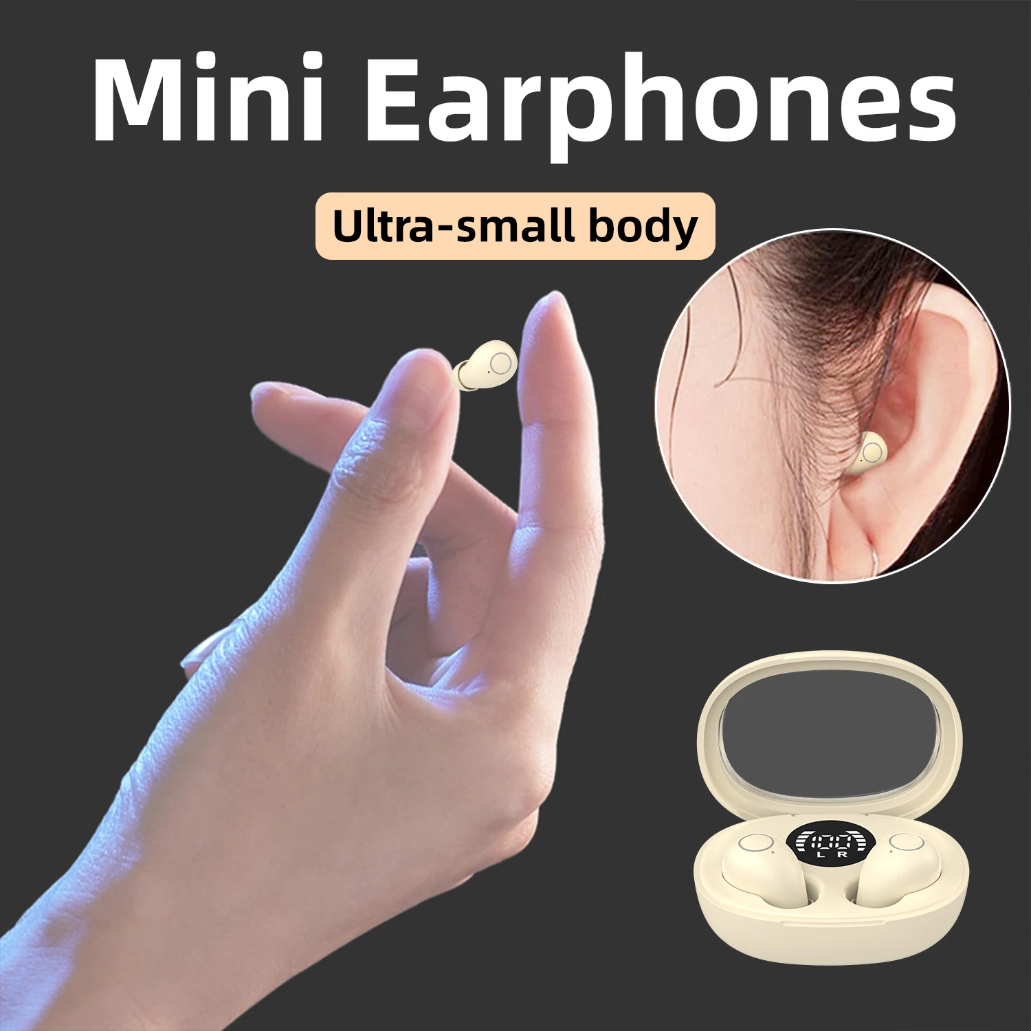 SK32 Mini Sleeping 5.4 Bluetooth Earphone Wireless Headphones Sport Running Invisible Earbuds HIFI Bass For Xiaomi Redmi Headset