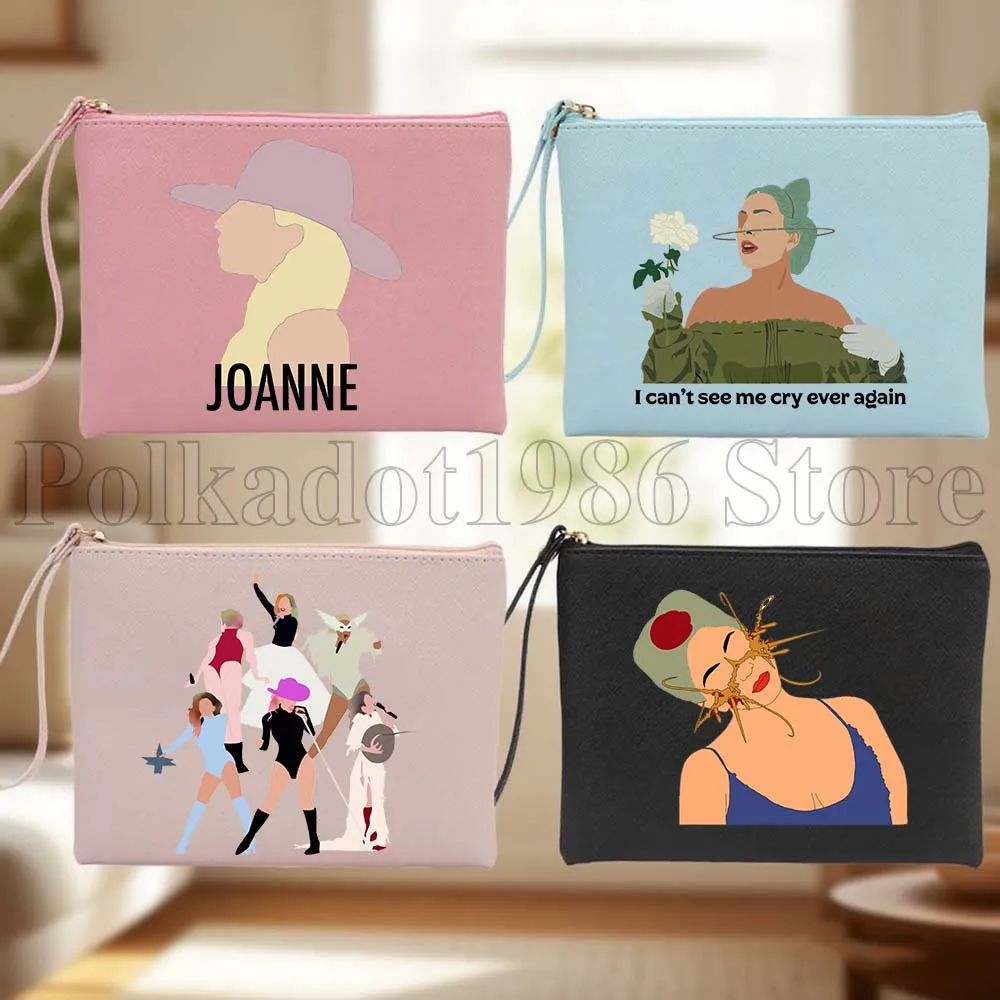 

Singer Lady Gaga Monsters Joanne World Tour Fan Gifts PU Leather Travel Cosmetic Bag Makeup Bags Waterproof Toiletry Storage Bag