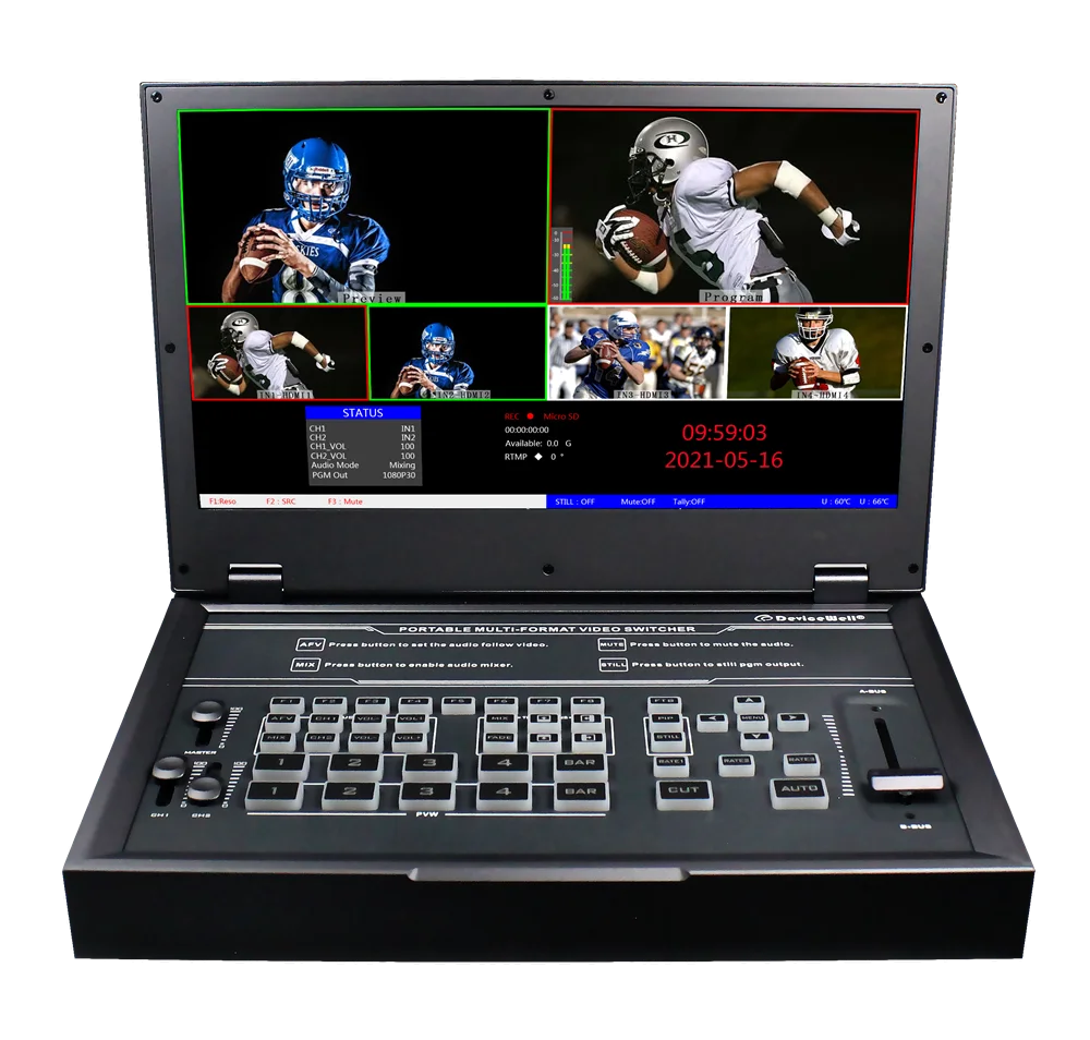 Switcher Video HD Multiview a 5 canali Devicewell da 11.6 pollici