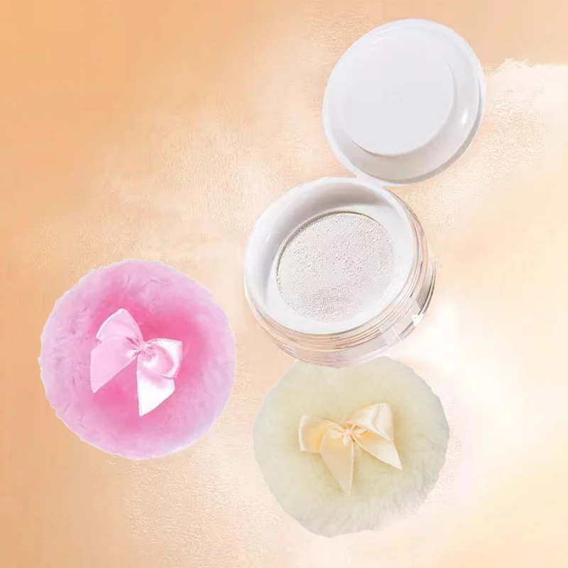 نفث ماكياج القطيفة المهنية Bowknot جولة مستحضرات التجميل لينة رقيق فضفاض مسحوق نفخة لطيف القوس الإسفنج الأساس ماكياج الجمال