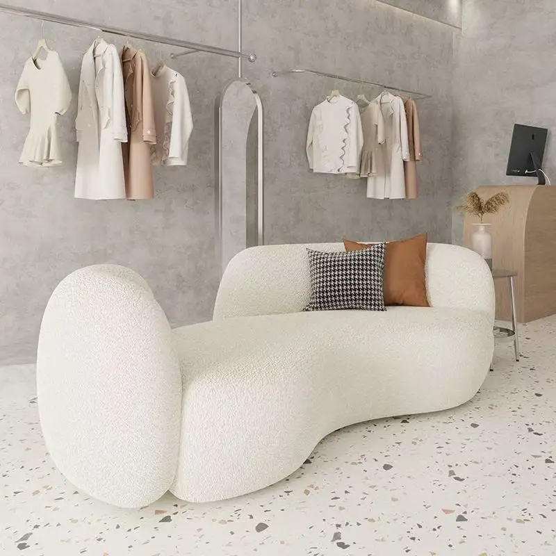 Curved Sofa B&B Beauty Salon Clothing Store Rest Area Reception Sofa Combination