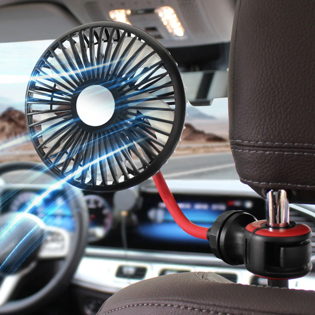 

Car Hose Fan USB Auto Air Circulator 3 Gear Portable Ventilation Fan Adjustable Rear Seat Fan 360 Degree Rotating for Auto Truck