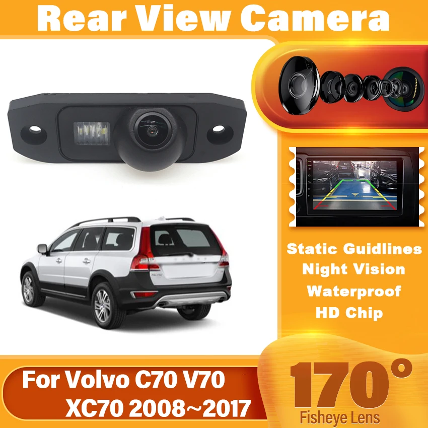 170° For Volvo C70 V70 XC 70 XC70 2008~2017 Car Rear View Reverse Backup CCD HD Waterproof High quality  Camera Night Vision
