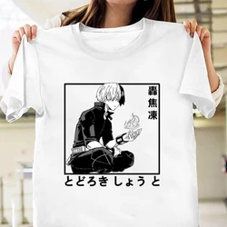 Hot Anime Todoroki Shoto Print magliette a maniche corte donna uomo camicie Casual estate Y2K T-shirt girocollo