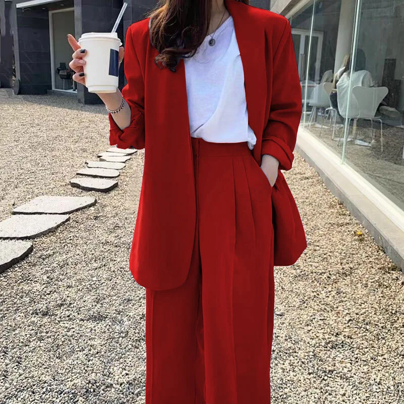 

Wide-leg Pants Suit Women's Autumn 2025 Korean Version of Fashion Temperament British Style Casual