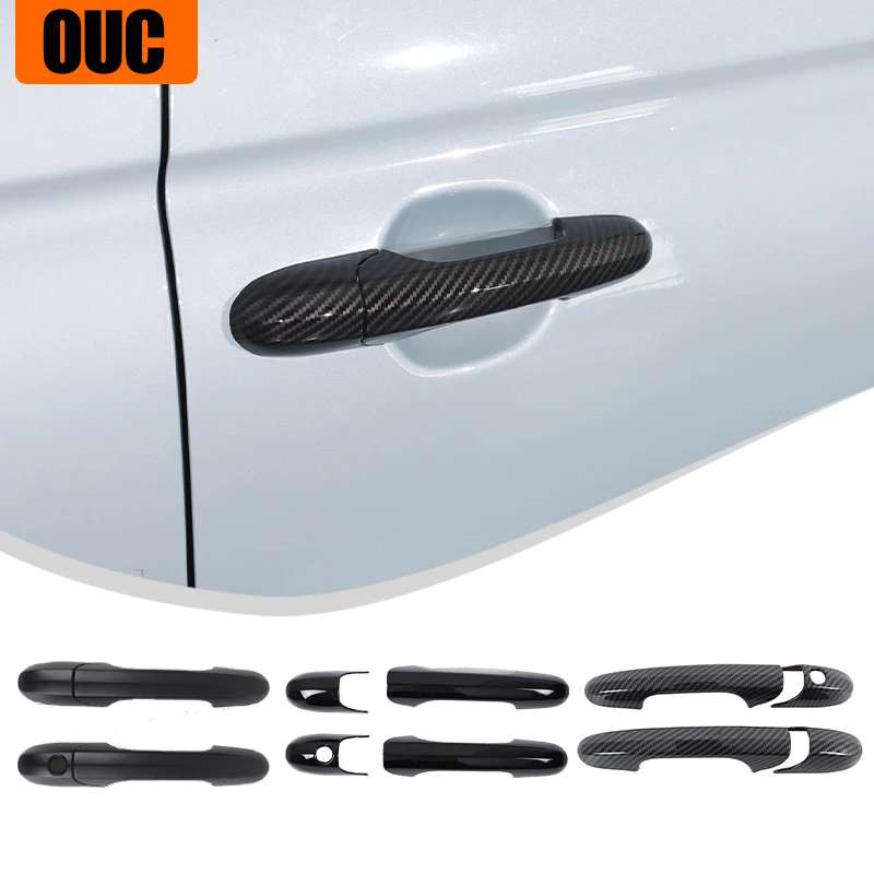 

ABS Carbon Fiber/ Black Car Exterior Door Handle Cover Trim For Fiat 500 500c Abarth 595 595C 695 2007-2025 Car Accessories