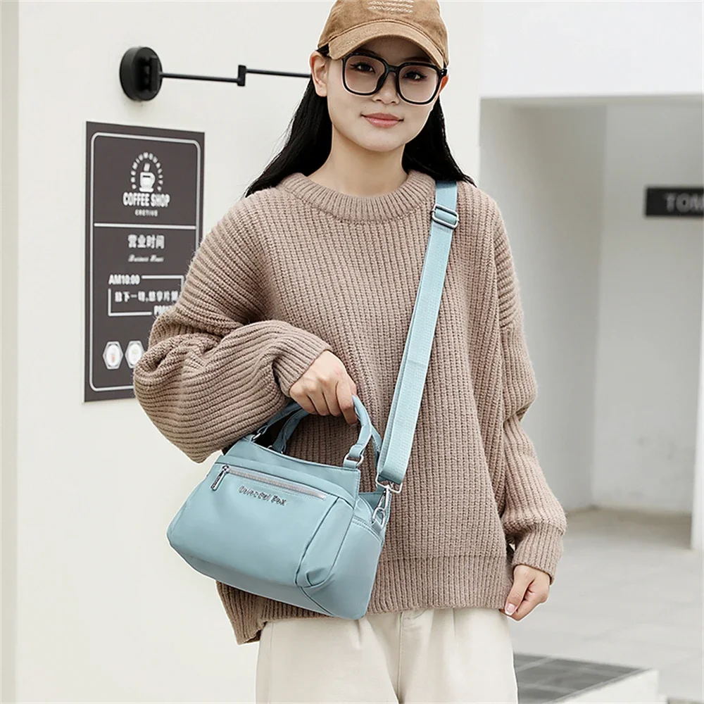 Women's Waterproof Nylon Crossbody Bag Ladies Luxury Designer Solid Color Handbags and Purse Female Casual Shoulder Pillow Bags