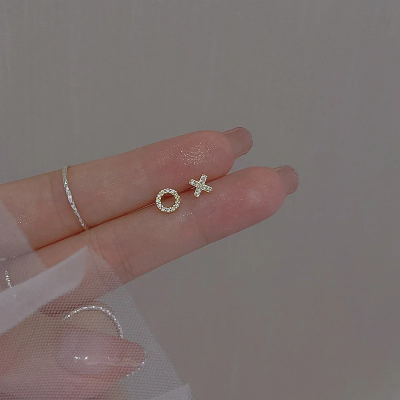 New Fashion Cute Zircon Star Stud Earrings For Women Exquisite Heart Sweet Ear Girlfriend Jewelry Accessories Gifts