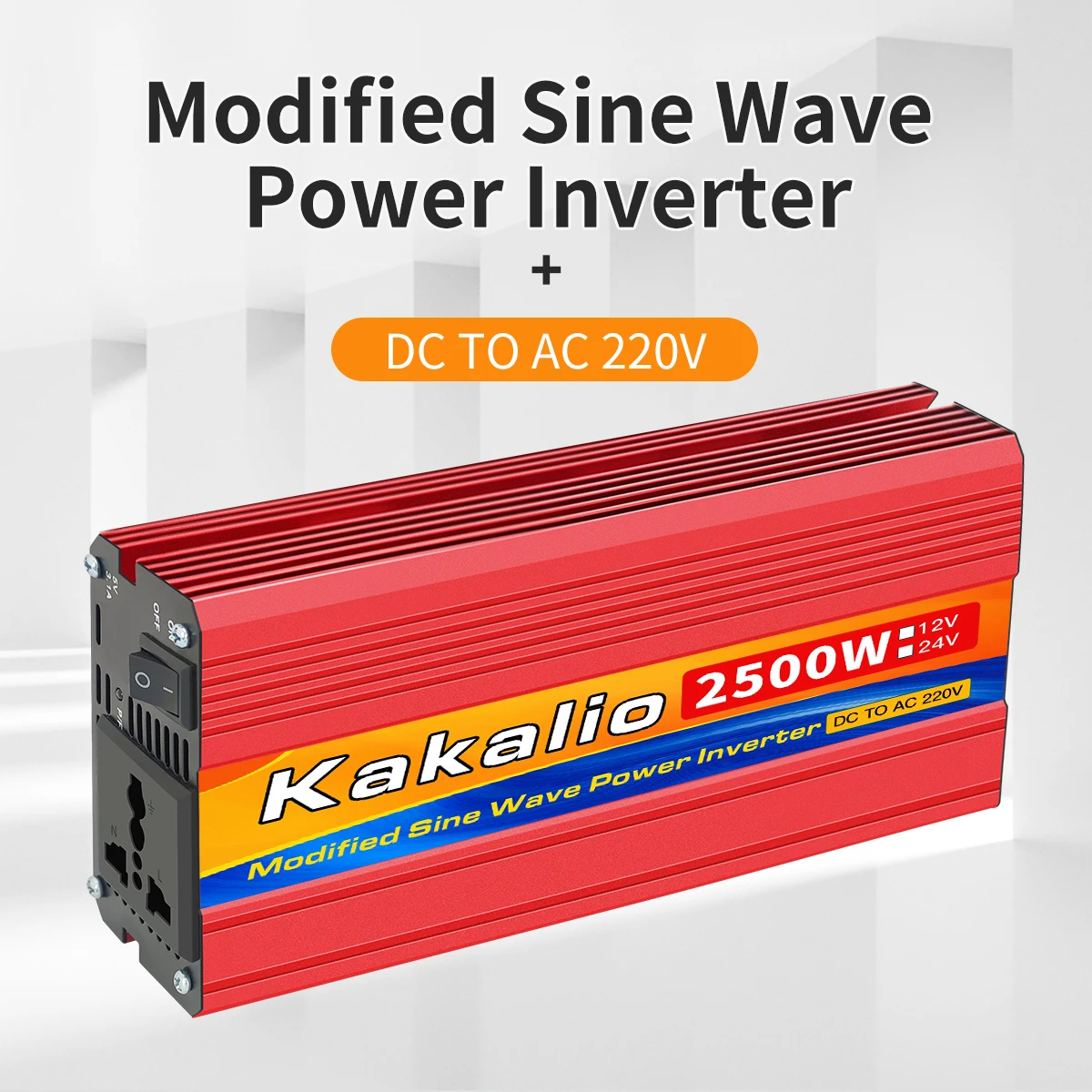 

Inverter DC12V/24V to AC110V/220V 3000W with Voltage Display Household Modified Sine Wave Converter Tranfermer Universal Socket