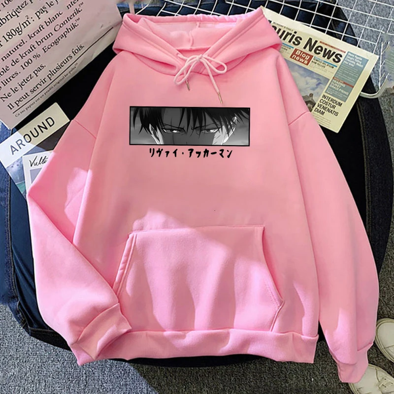 Sudaderas con capucha de Anime para hombres y mujeres, Tops estampados de Levi Ackerman, sudaderas casuales Harajuku, Jersey suelto, nuevo