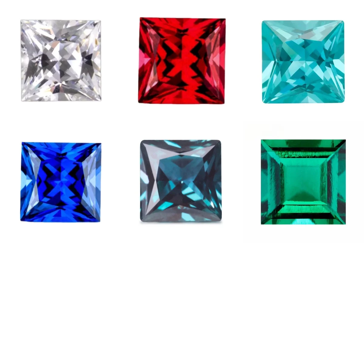 Lab Grown Sapphire /Ruby Square Shape Multicolor Loose Gemstone 3x3~10x10mm For Jewelry Ring Accessories DIY Making