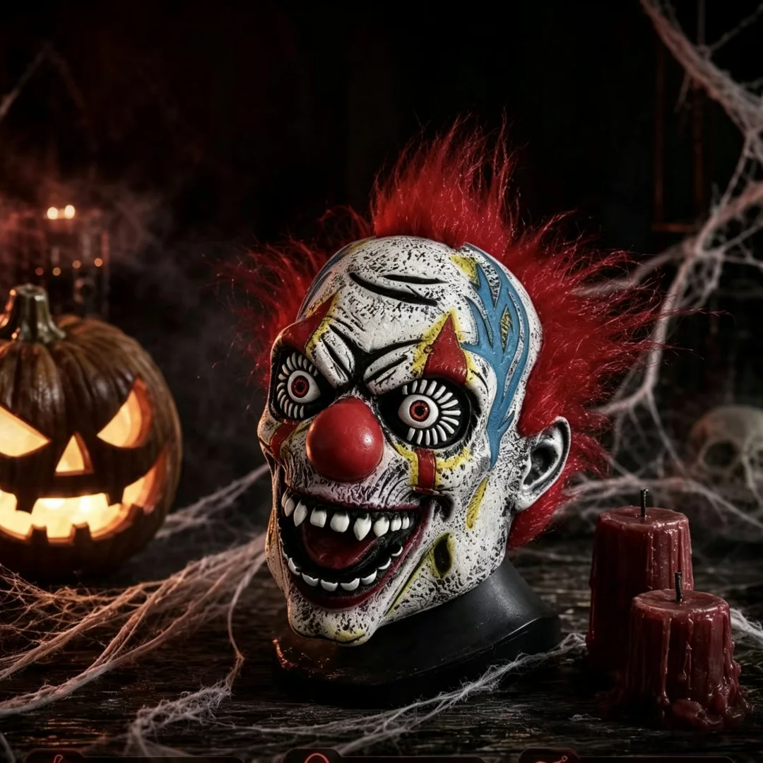 Straszna maska klauna z czerwo – Briar Cosplay Prop recenzja i cena