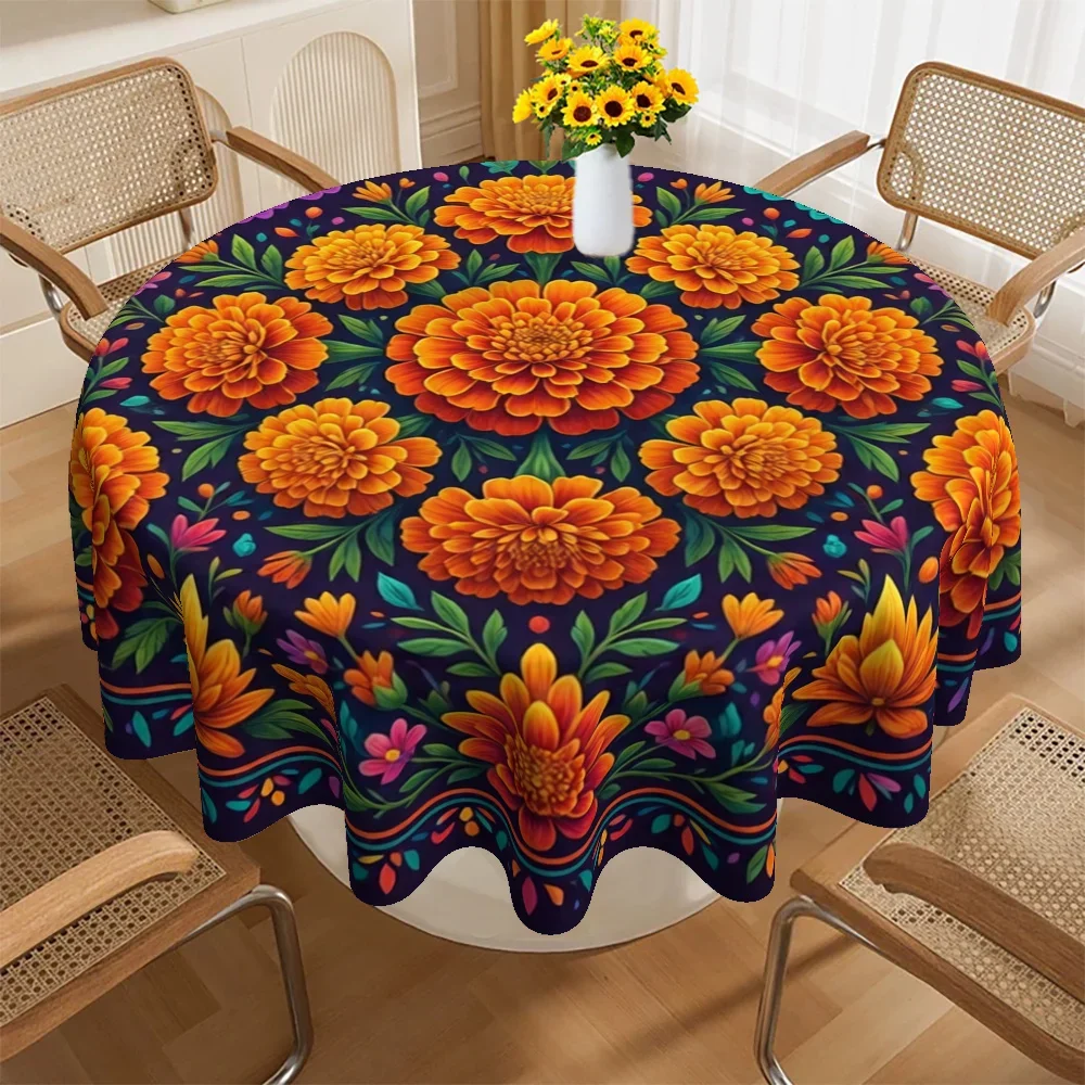 One tablecloth, with a theme of the Dead Man's Festival, featuring sunflowers and sugar - skull patternedtableware tableclothxzj