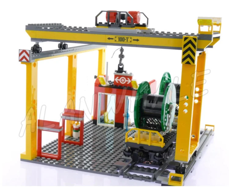 959pcs City Urban Motorized Cargo Train Remote Control Wagons Rail Track 02008 Building Blocks Set Bricks Compatible with Model