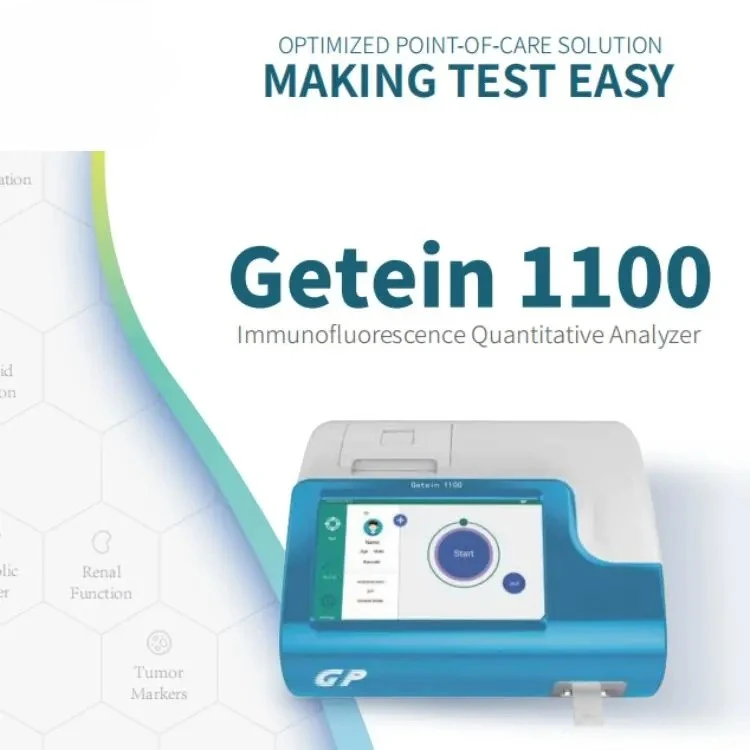 Getein 1100 Immunofluorescence  Quantitative Analyzer in Human Whole , Serum, Plasma, Urine, Nasal Swab, or Saliva Samples