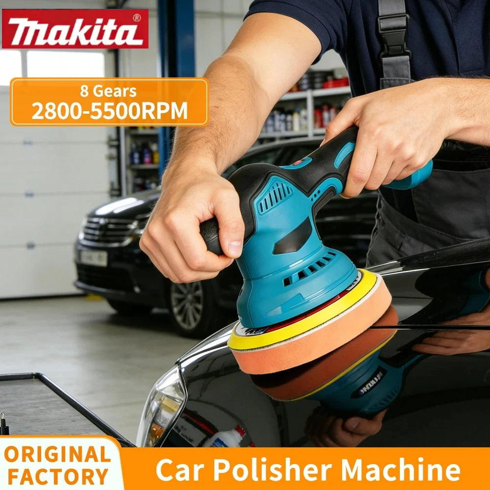 

Makita Electric Polisher Auto Car Waxing Polishing Machine Digital Display Cordless Car Polisher 8 Gears Tool