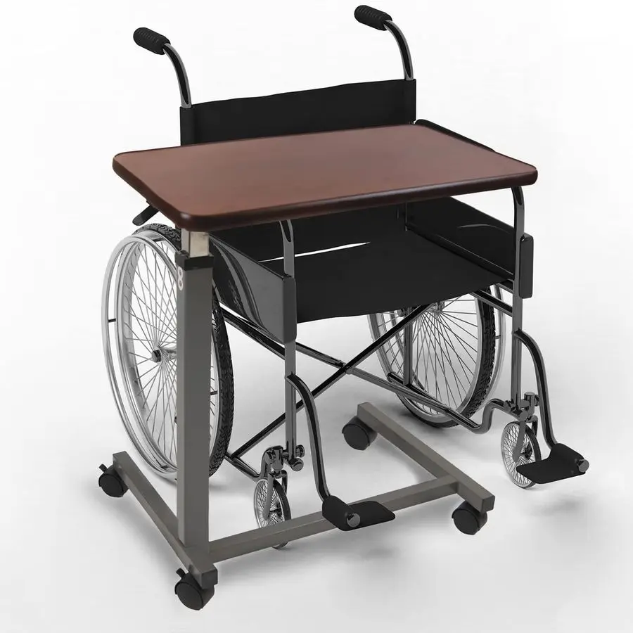 Medical Adjustable Overbed Bedside Table With Wheels Hospital and Home Use