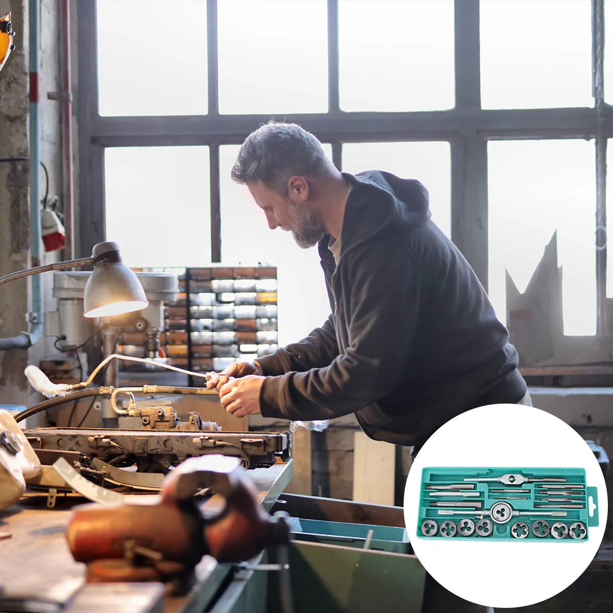 

20Pcs Professional Metric Tap and Die Set M3x0.5 to M12x1.75 Alloy Steel Threading Die Wrench for DIY Handmade Machining