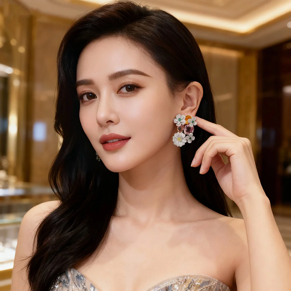 Missvikki الحلو رومانسية لطيف واضح الزهور أقراط للنساء حفل زفاف تشيكوسلوفاكيا لطيف الزفاف القرط بوكل دي oreille 2026