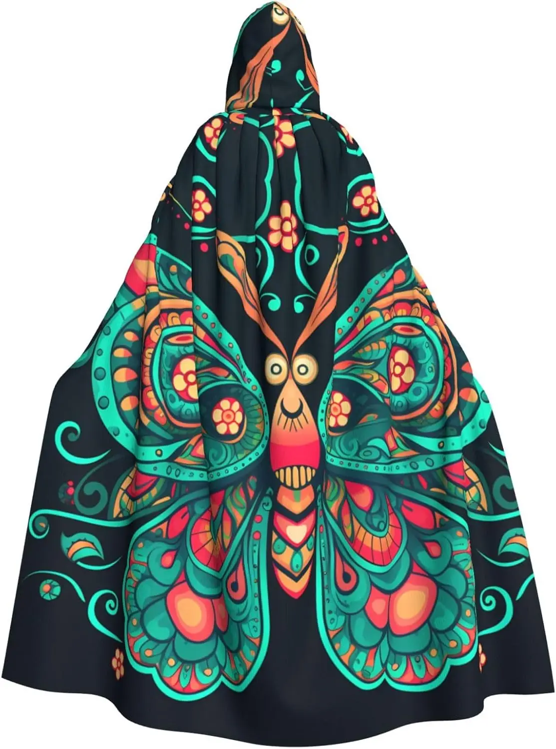 

Elegant Butterfly Picture Halloween Adult Hooded Cloak for Role-Playing Costumes and Theme Parties keep warm Water Resistant