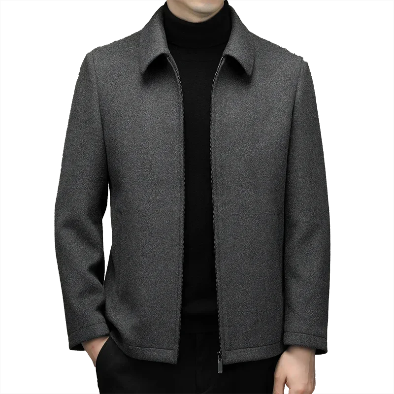 High End Woolen Coats for Men Jacket Autumn Winter New in Outwears Male Wool Jackets Business Casual Short Lapel Top Clothes FCY